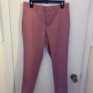 Express Men's Easy Care Slim Stretch Plus Pink Pants - 29x34